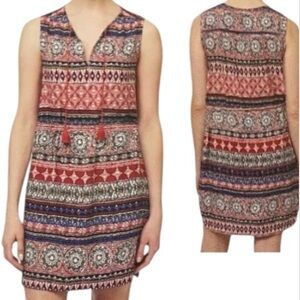 beachlunchlounge Red Black Blue Patterned Mini Dress Size Small